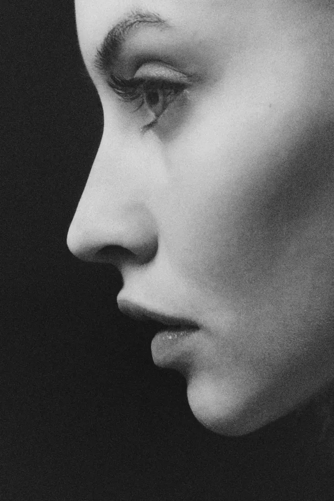Profile of a woman showing the cheekbones
